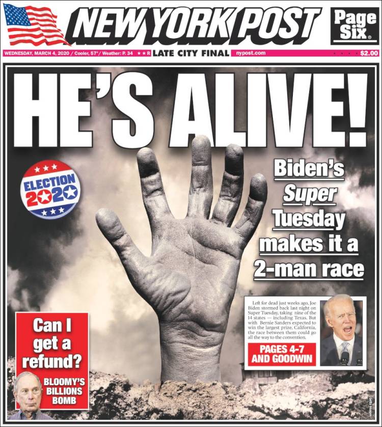 Portada de New York Post (USA)