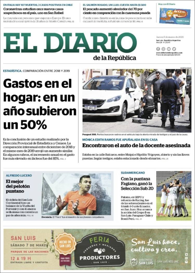 Portada de Diario de la República (Argentina)