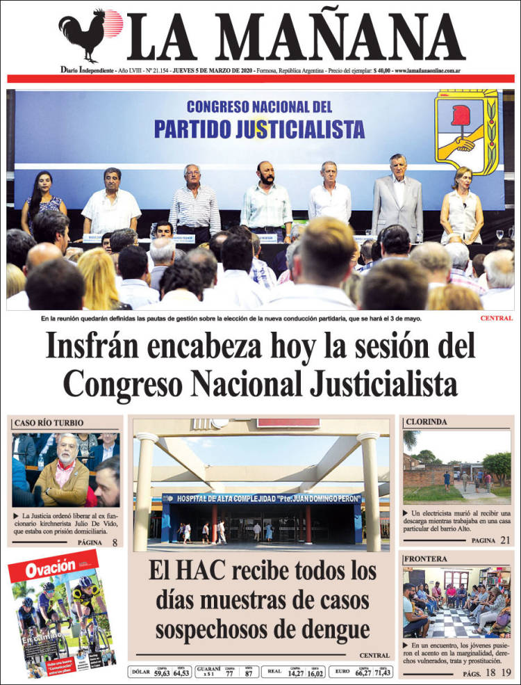 Portada de Diario La Mañana (Argentina)