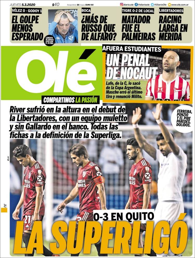 Portada de Olé (Argentina)