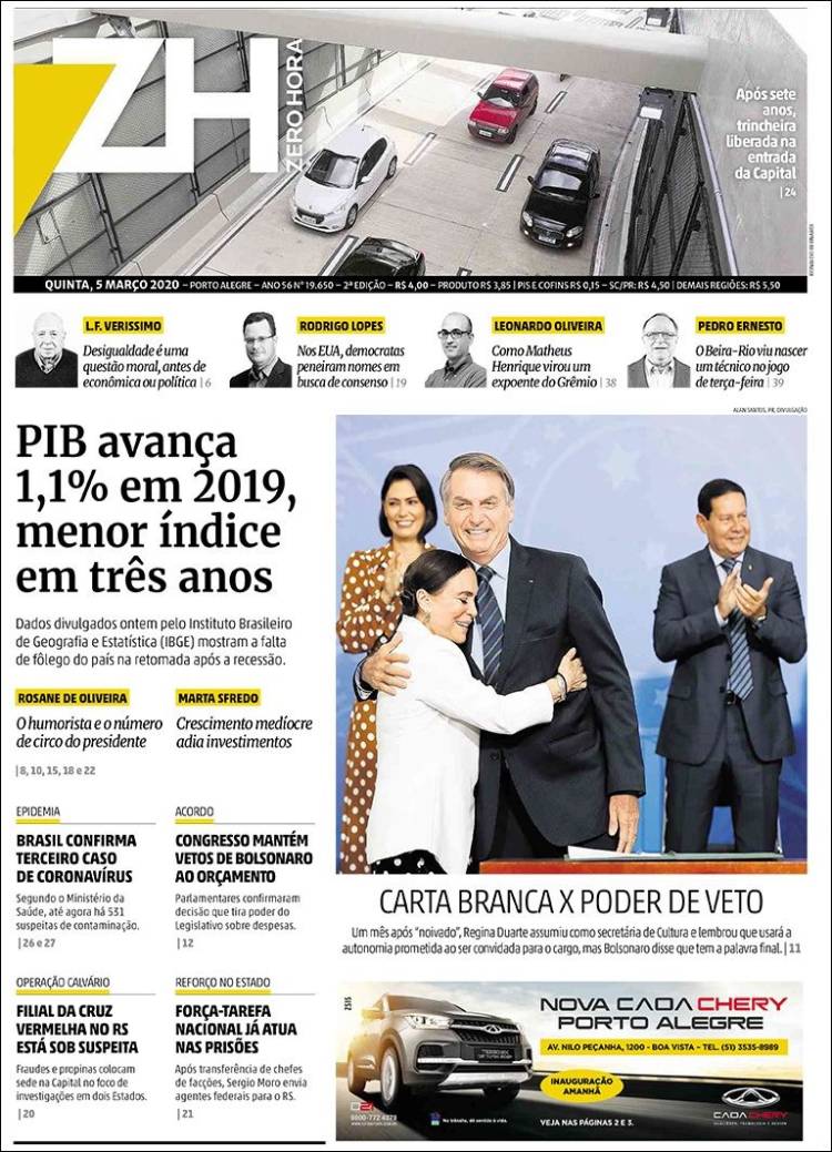 Portada de Zero Hora (Brasil)