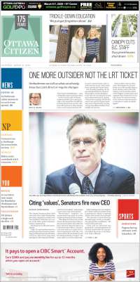 Portada de Ottawa Citizen (Canadá)