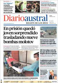 Portada de El Diario Austral de Valdivia (Chile)