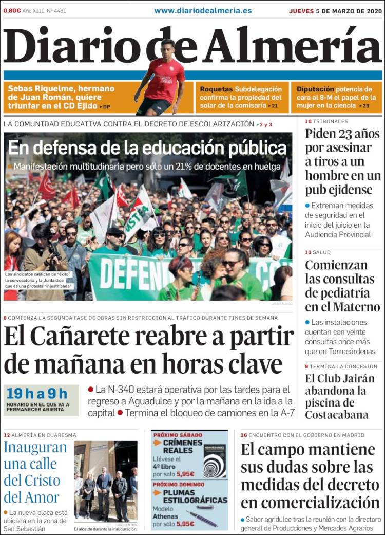 Portada de Diario de Almería (España)