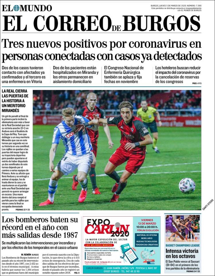 Portada de El Correo de Burgos (España)