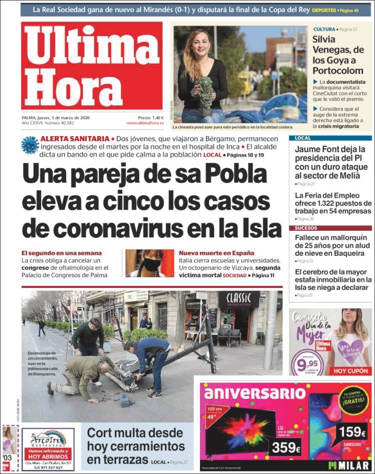 Portada de Última Hora (España)