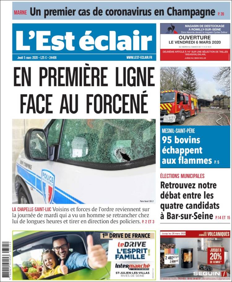 Portada de L'Est Eclair (Francia)