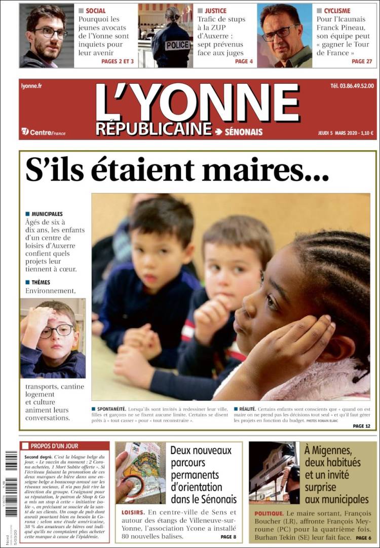 Portada de L'Yonne-Républicaine (Francia)