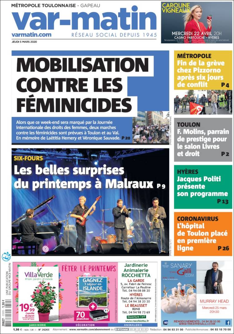 Portada de Nice-Matin (Francia)