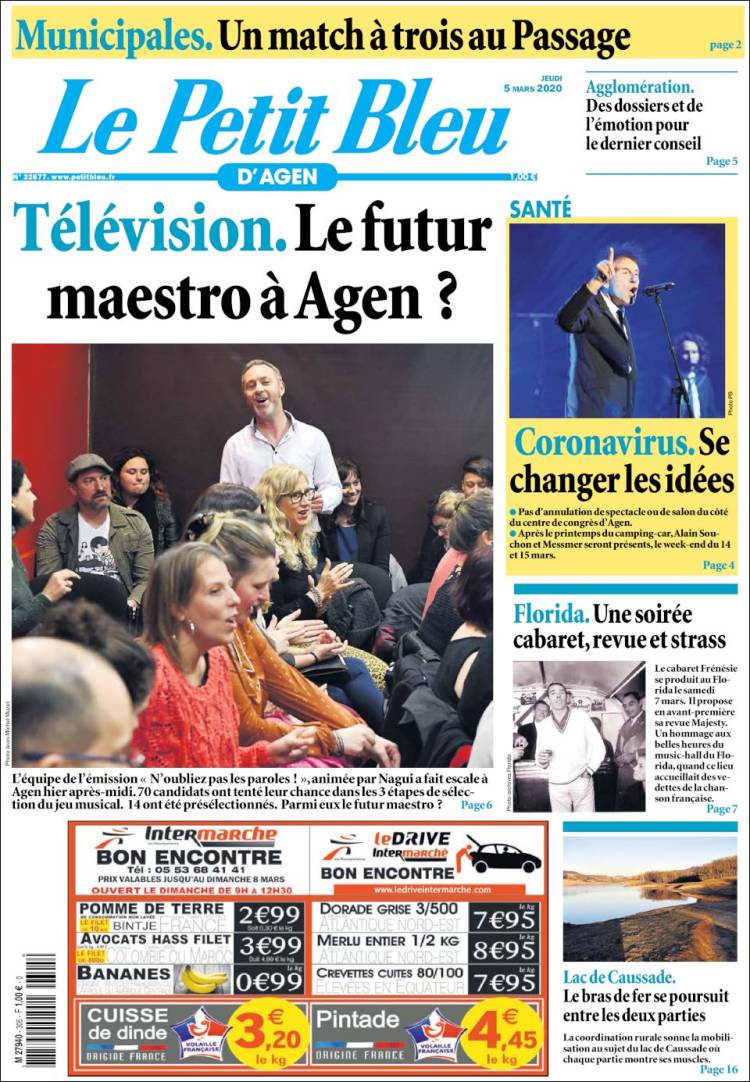 Portada de Le Petit Bleu (Francia)