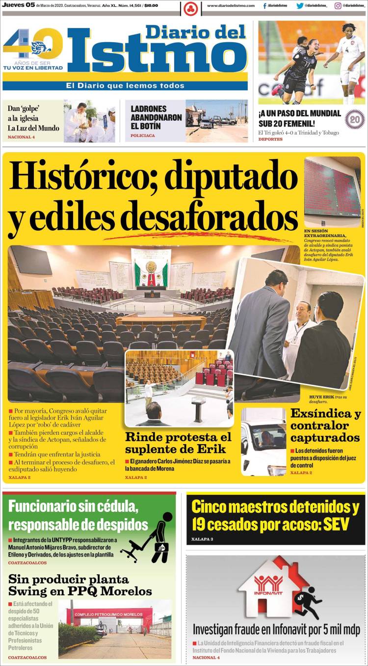 Portada de Diario del Istmo - Voz en Libertad (M&eacute;xico)