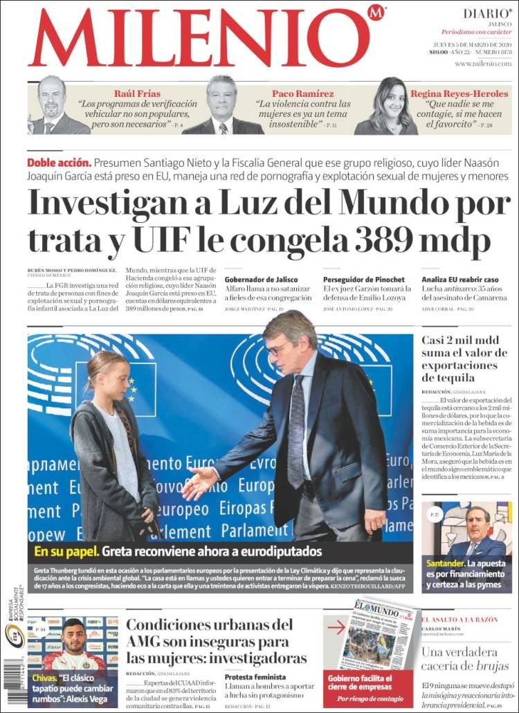 Portada de Milenio - Jalisco (M&eacute;xico)