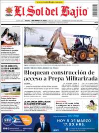 Portada de El Sol del Bajio (M&eacute;xico)