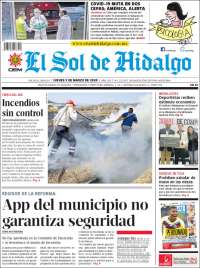 Portada de El Sol de Hidalgo (M&eacute;xico)