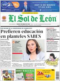 Portada de El Sol de León (M&eacute;xico)