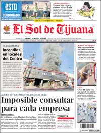 Portada de El Sol de Tijuana (M&eacute;xico)
