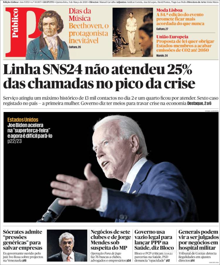 Portada de Público (Portugal)