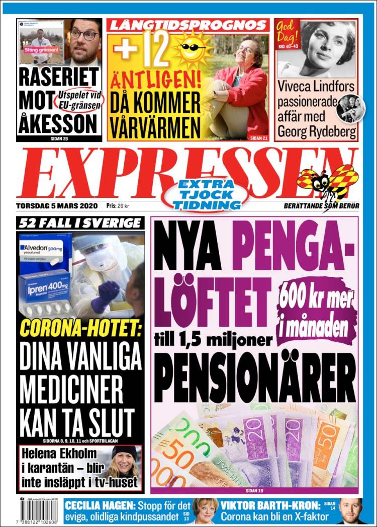 Portada de Expressen (Suecia)
