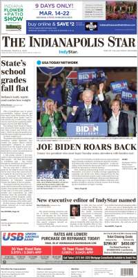 Portada de The Indianapolis Star (USA)