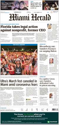 Portada de Miami Herald (USA)