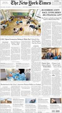 Portada de New York Times (USA)