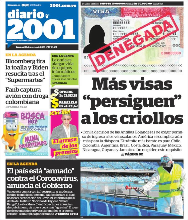 Portada de 2001 - Dosmiluno (Venezuela)