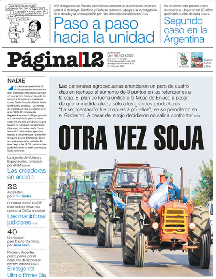 Portada de Página/12 (Argentina)