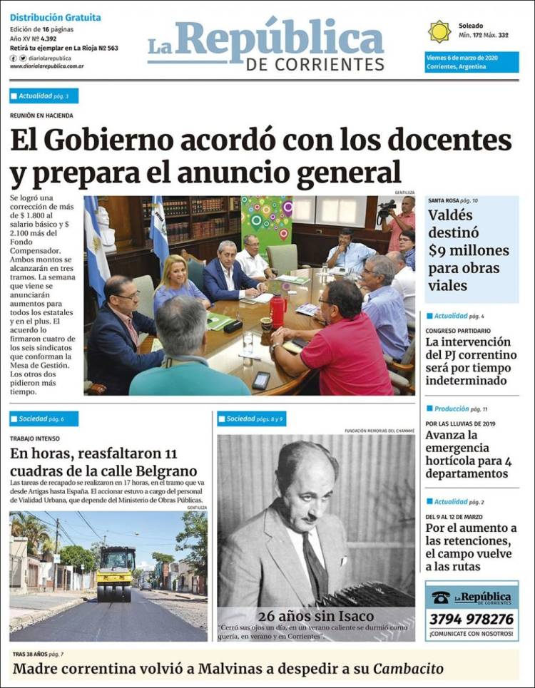 Portada de La República de Corrientes (Argentina)