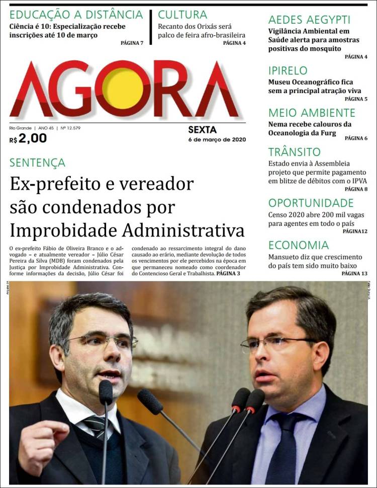 Portada de Jornal Agora (Brasil)