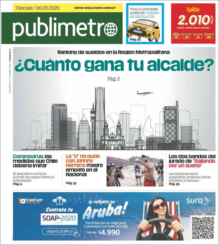 Portada de Publimetro (Chile)