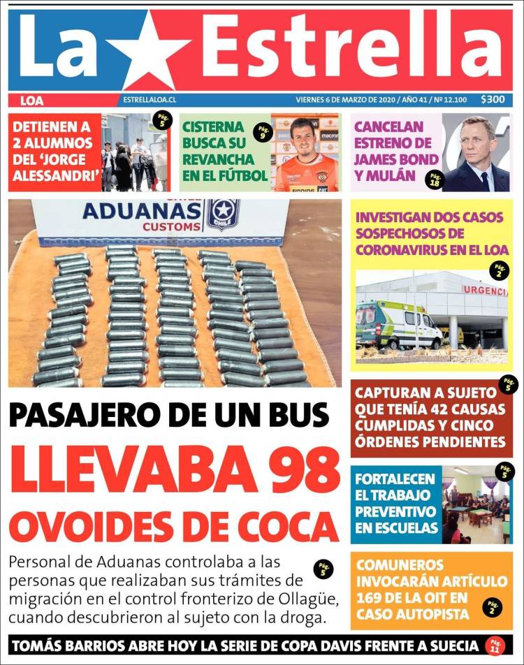 Portada de La Estrella de Loa (Chile)