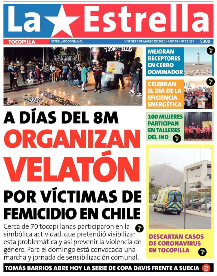 Portada de La Estrella de Tocopilla (Chile)