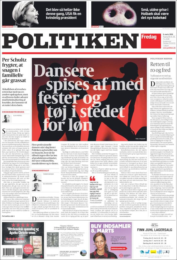 Portada de Politiken (Dinamarca)
