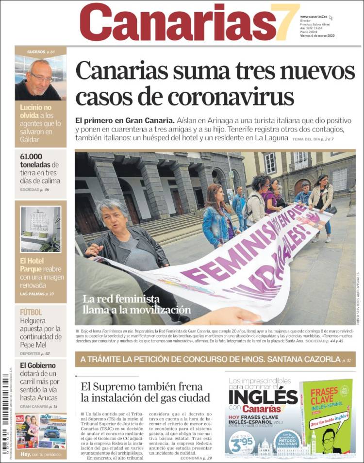 Portada de Canarias 7 (España)