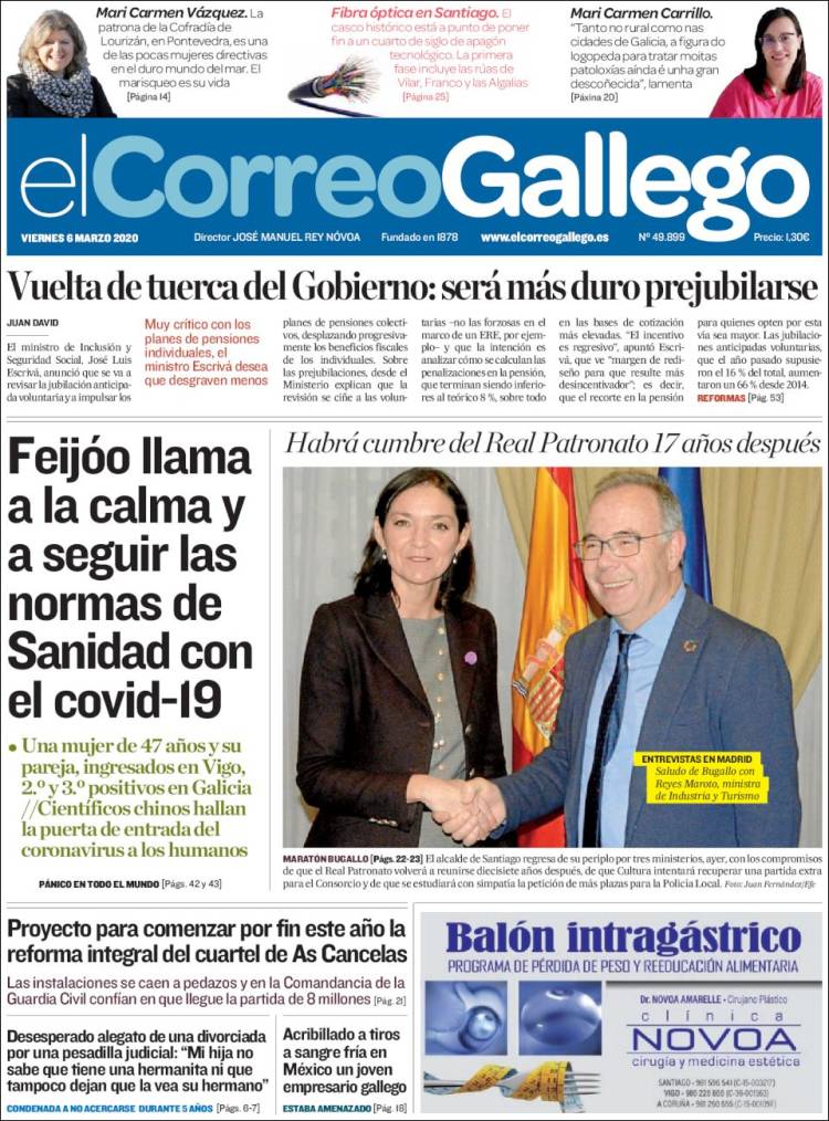 Portada de El Correo Gallego (España)