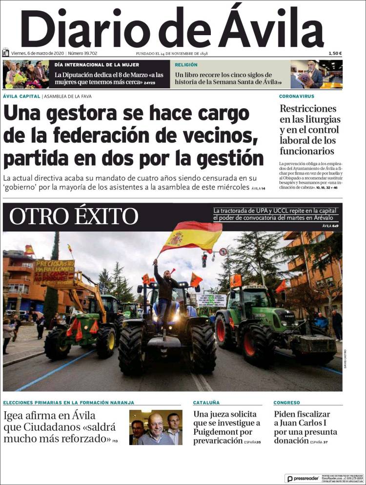 Portada de Diario de Ávila (España)