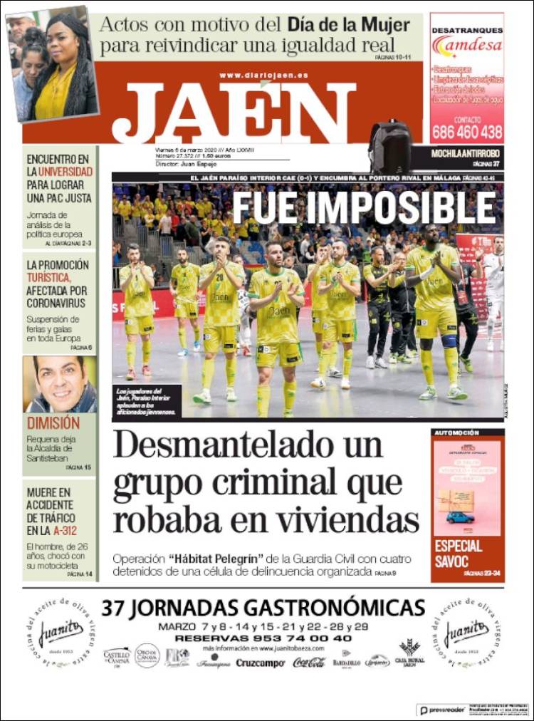 Portada de Diario Jaén (España)