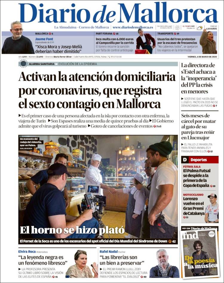 Portada de Diario de Mallorca (España)