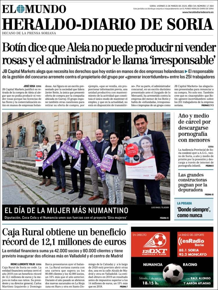 Portada de Diario de Soria (España)