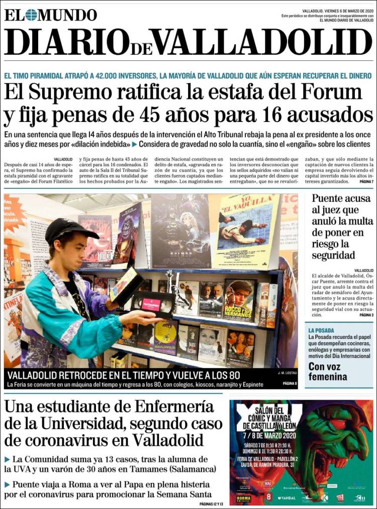 Portada de Diario de Valladolid (España)