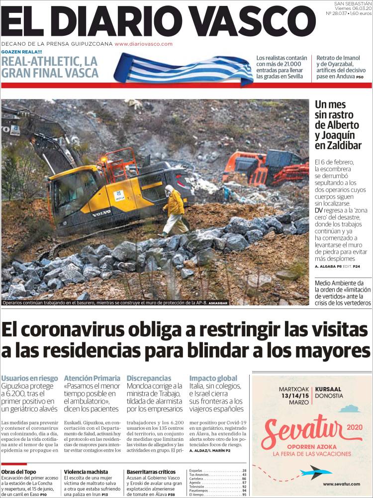 Portada de Diario Vasco (España)