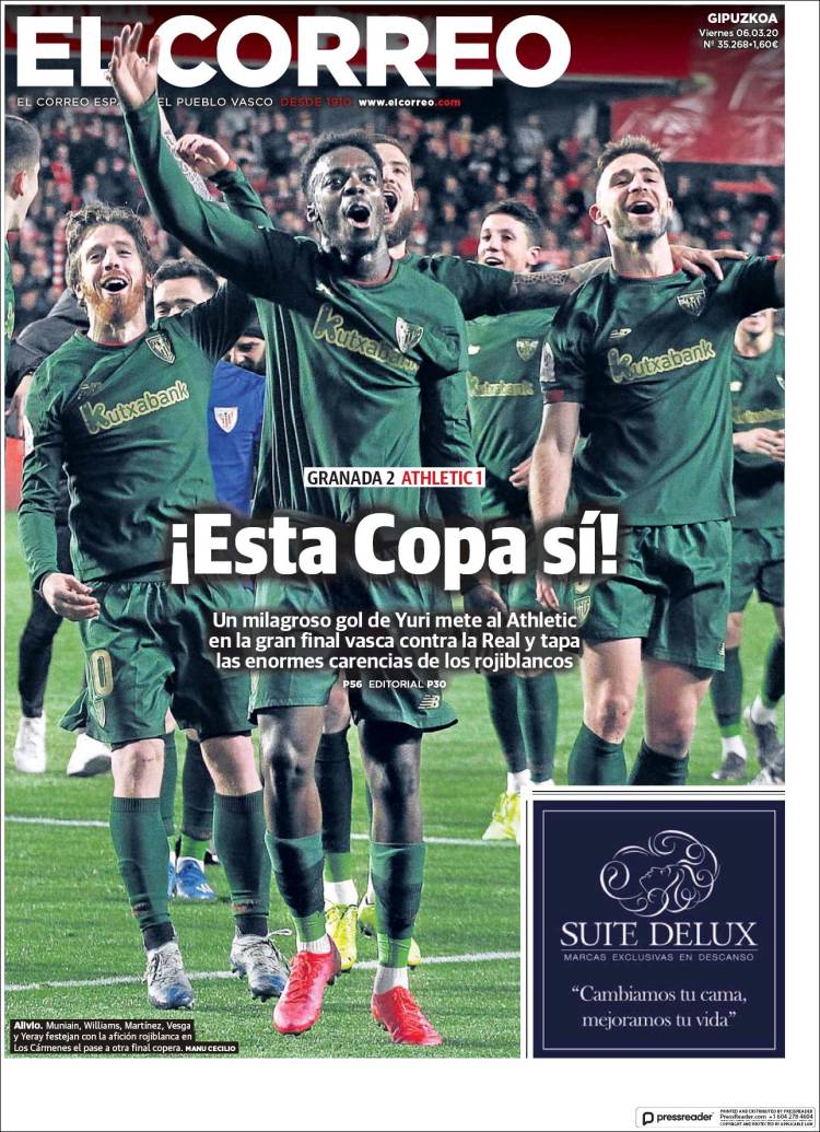Portada de El Correo - Guipuzcoa (España)