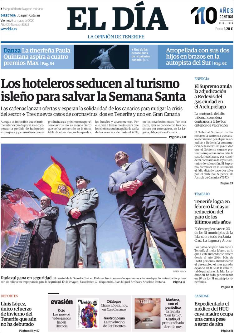 Portada de El Día (España)
