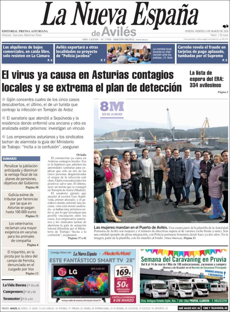 Portada de La Nueva España - Avilés (España)