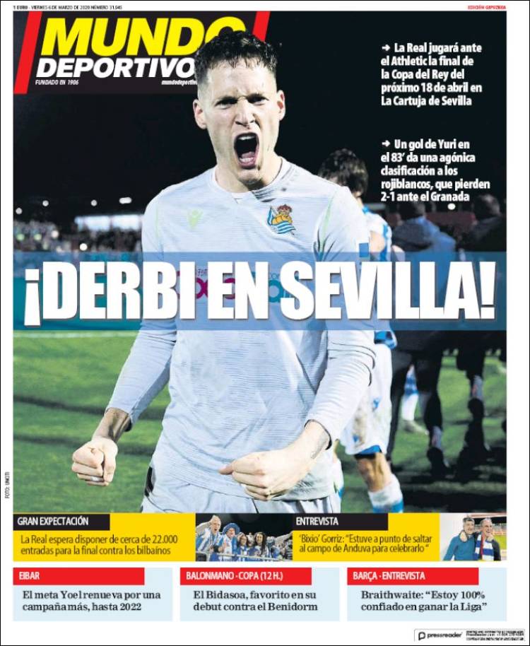Portada de Mundo Deportivo Gipuzkoa (España)