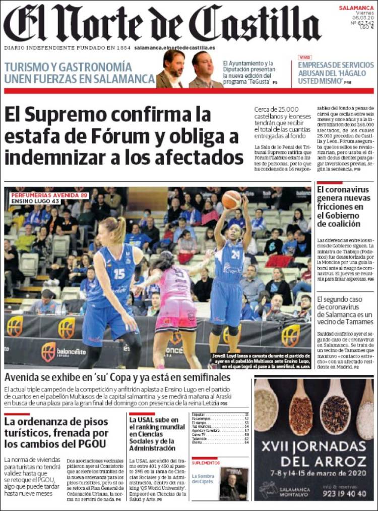 Portada de Norte de Castilla - Salamanca (España)