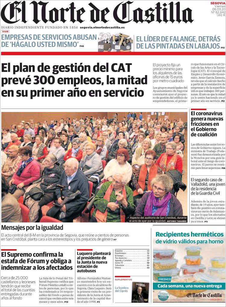 Portada de Norte de Castilla - Segovia (España)