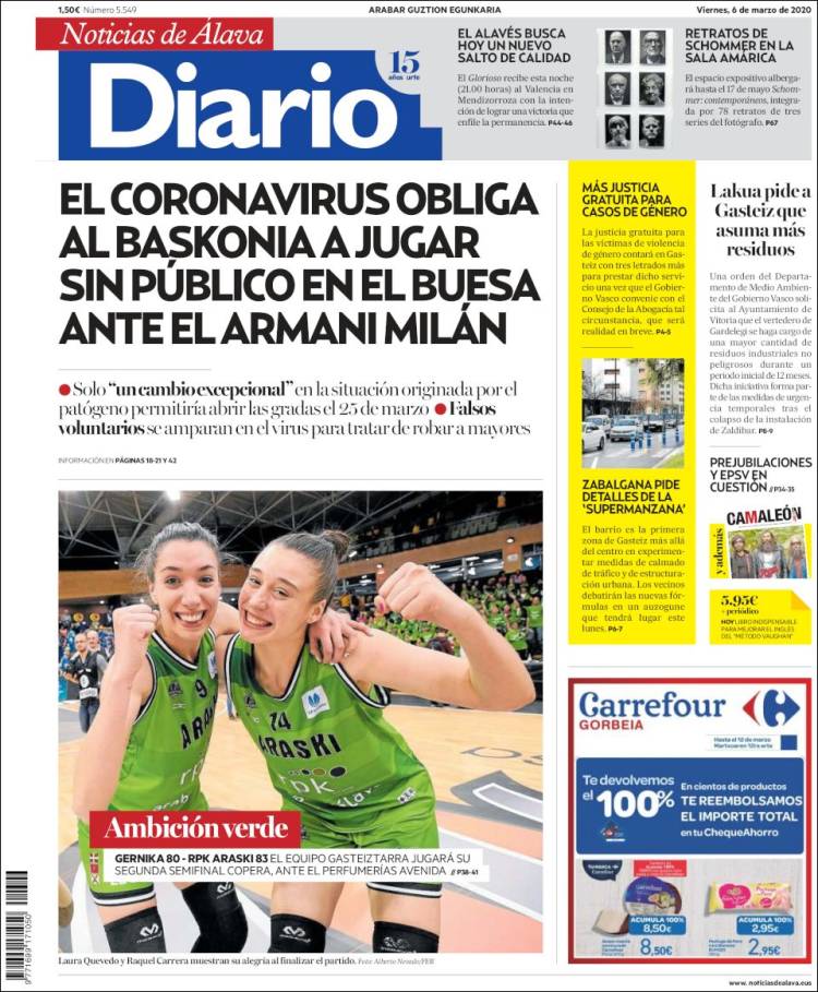 Portada de Noticias de Álava (España)
