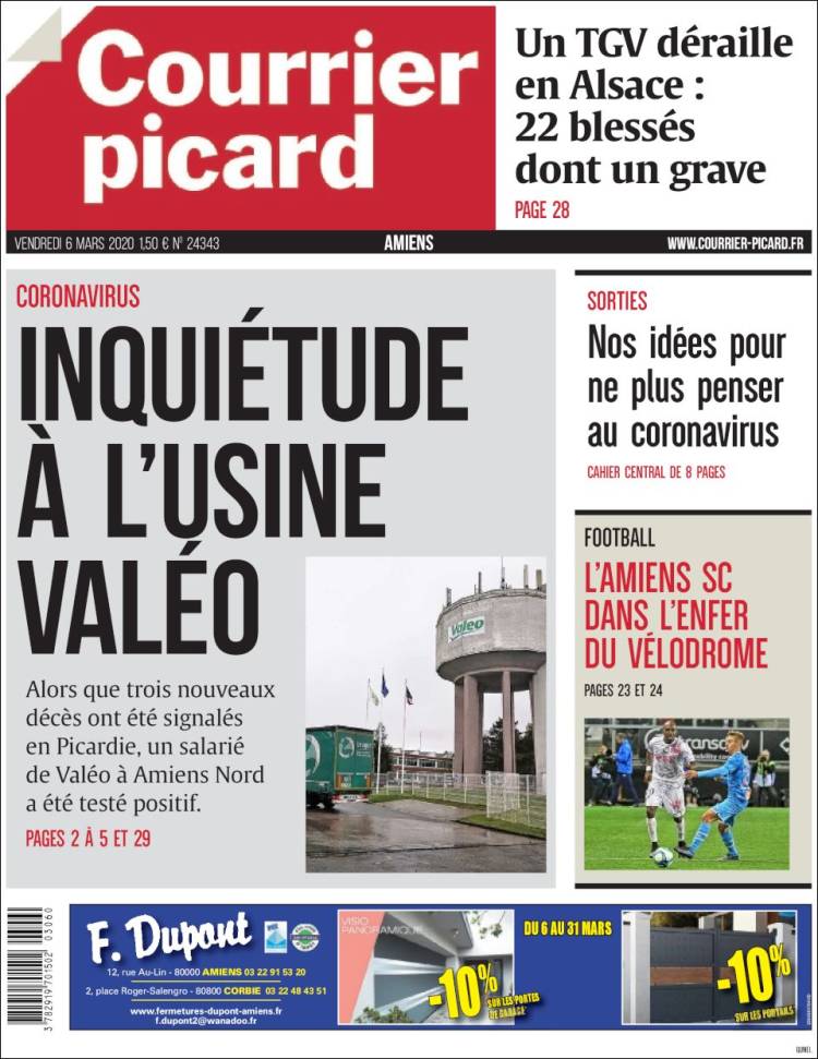 Portada de Courrier Picard (France)