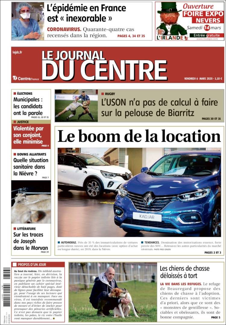 Portada de Le Journal du Centre (France)